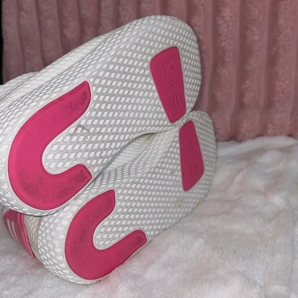 Adidas Men’s White and Pink Sneakers - Picture 5 of 7